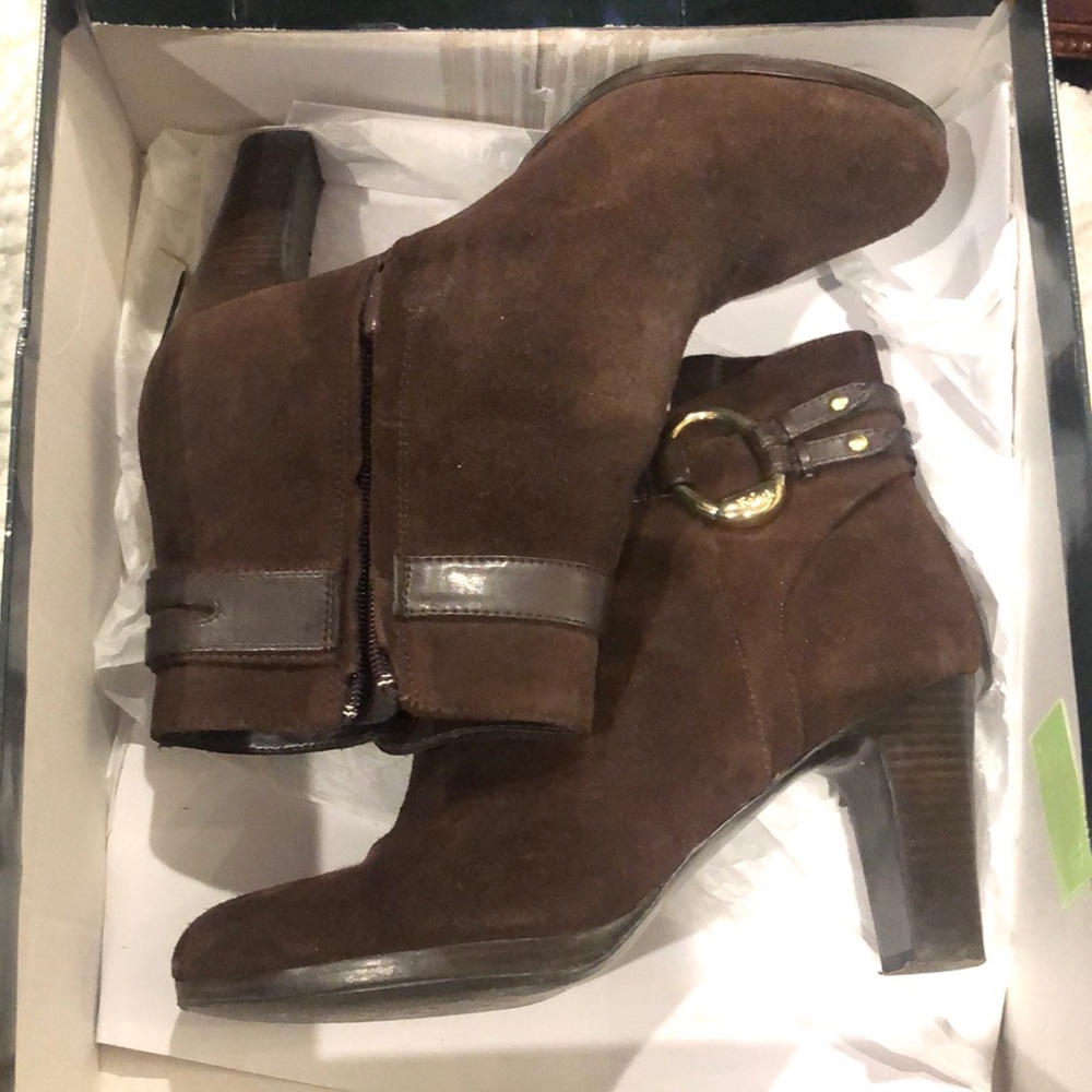 Ralph Lauren Brown Suede Ankle Boots